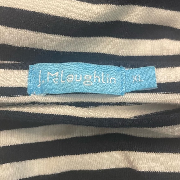 NWOT J McLaughlin Modal 3/4 Sleeve Tee Catalina Cloth Size XL Navy/ white Stripe - Picture 4 of 7